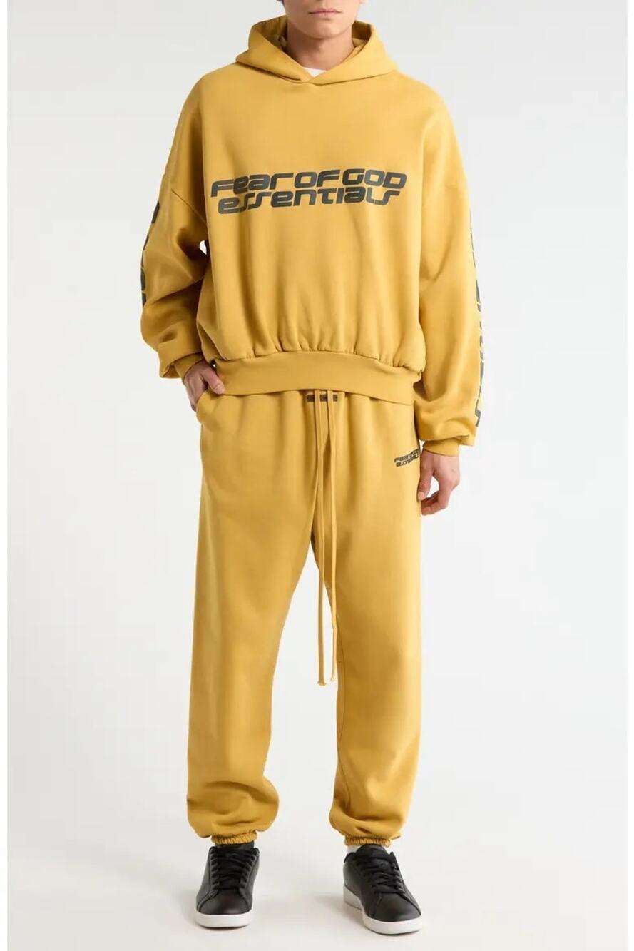 NEW Fear of God Essentials Canyon Yellow Cotton Sweatsuit Set Men's Size Large